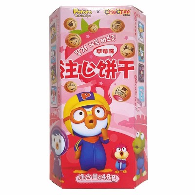 乔克蒂姆 啵乐乐 注心饼干48g香醇巧克力甜心草莓牛奶味夹心饼干图5