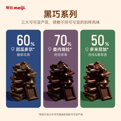 明治meiji经典排块巧克力65g特浓牛奶特纯黑巧克力休闲零食批发图3