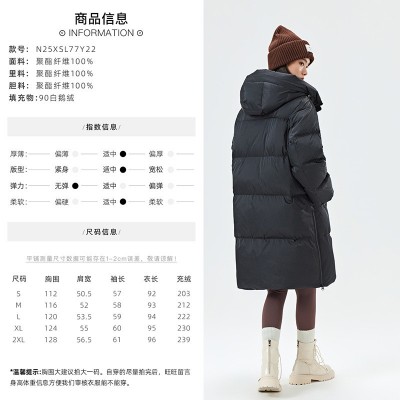 23冬女新长款连帽羽绒服男女同款加厚90白鹅绒服品牌同款 情侣款图4