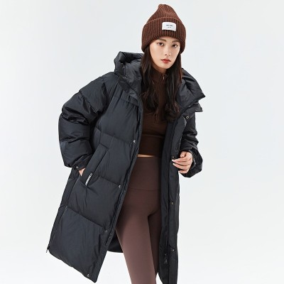 23冬女新长款连帽羽绒服男女同款加厚90白鹅绒服品牌同款 情侣款
