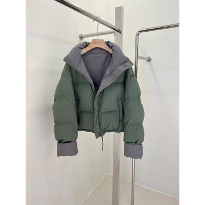 平湖羽绒服工厂女款2023年新款两面穿面包短款羽绒服外套现货批发图5