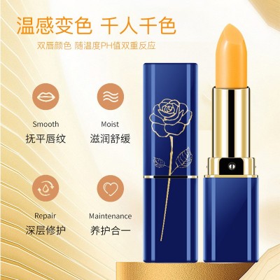 抖音直播爆款胡萝卜素变色健康口红千人千色持久保湿滋润 温变唇膏图4