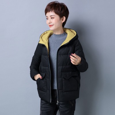 宽松中年女装2020年冬季新款妈妈装保暖棉衣韩版时尚休闲连帽棉服图4