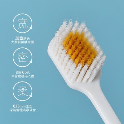 RAOYI新款日式软毛牙刷3支装 宽头成人家用情侣牙刷厂 家现货批发图2