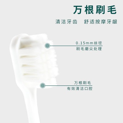 两面针万毛牙刷 高密度宽头软毛牙刷家用套装情侣图2