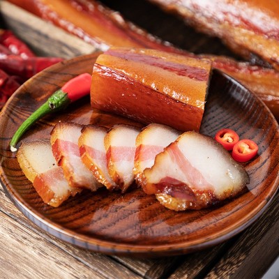 湖南腊肉正宗湘菜腊肉湖南特产餐饮版柴火烟熏土猪腊肉厂家批发图2