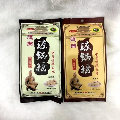 陕西特产批发 富平流曲 琼锅糖 300克袋装 富康和 黑白琼锅糖小吃图3