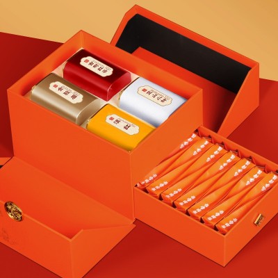 云南滇红小罐装红茶乌龙茶双层茶叶礼盒装高档礼品茶叶送礼品岩茶图3