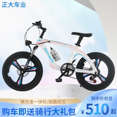 自行車镁合金山地车2022寸加厚加大车座双碟刹减震儿童山地自行车22寸1辆图2