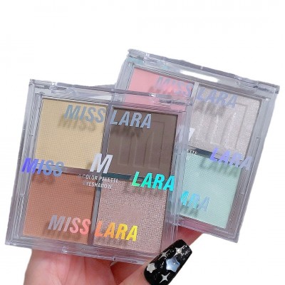 miss lara4色眼影盘珠光哑光亮片眼影盘学生平价眼影网红闪粉工厂图3