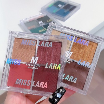 miss lara4色眼影盘珠光哑光亮片眼影盘学生平价眼影网红闪粉工厂图4