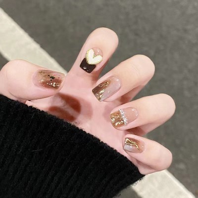 小红书同款穿戴美甲批发纯欲指甲贴爆闪极光蝴蝶甲片成品假指甲片图5