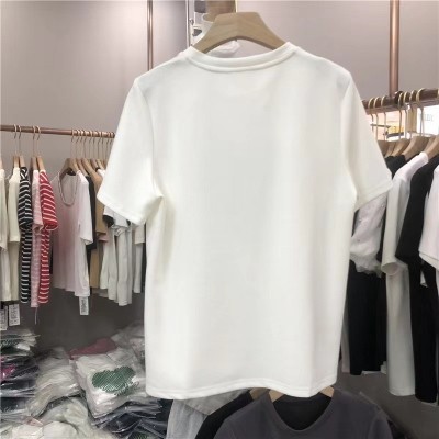 新款白色短袖t恤女夏季法式气质温柔风正肩上衣设计感小众图3