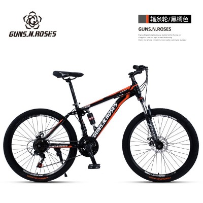 枪花GUNS.N.ROSES碟刹软尾高碳钢变速避震越野竞赛山地公路自行车图5