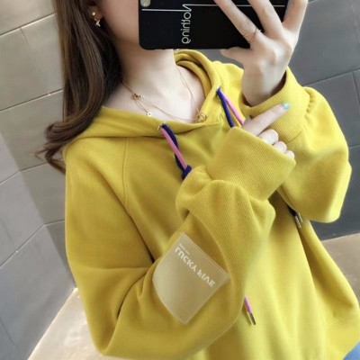 春秋新款套头宽松学院风卫衣女潮批发连帽衫上衣百搭学生韩版图4