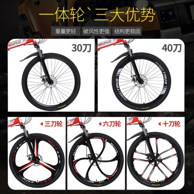 厂家供应山地车减震自行车26寸变速折叠学生车成人单车山地车批发图2