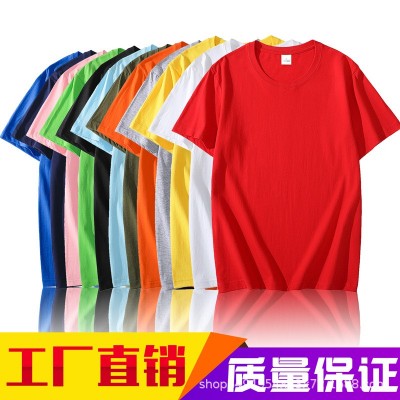 批发空白T恤广告圆领文化衫短袖白色t夏季宽松地摊定衣服制印logo图3