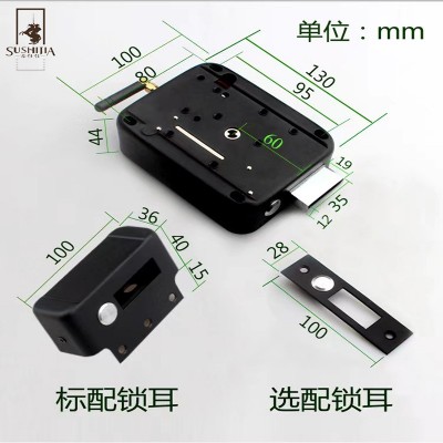 高端质量指纹密码防盗锁牛头锁免布线门禁锁出租房密码刷卡电控锁图3