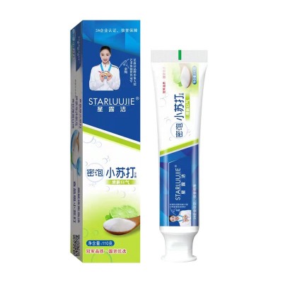 星露洁牙膏工厂直发 星露洁密泡海盐小苏打牙膏炫白护龈清新口气图2