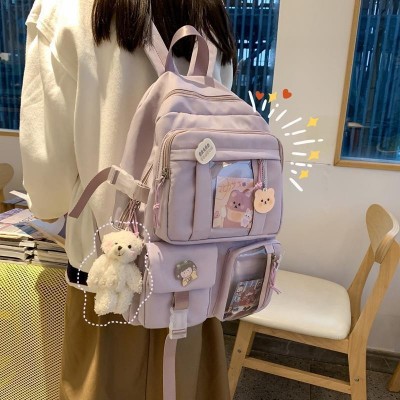 维禹派大容量高中学生双肩包日系多隔层书包批发韩版森系少女背包图4