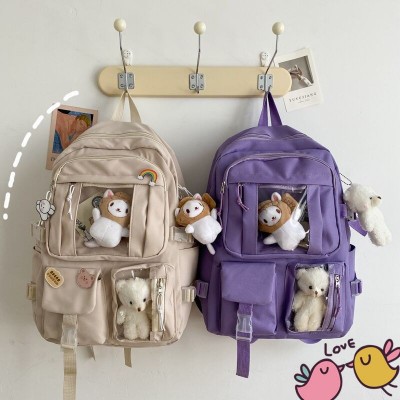 维禹派大容量高中学生双肩包日系多隔层书包批发韩版森系少女背包图3