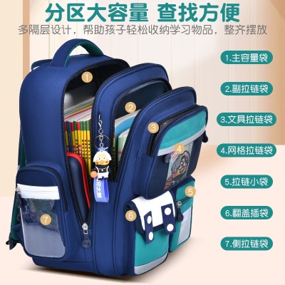 2024新款小学生书包三层大容量一三到六年级初中男女生双肩包批发图3