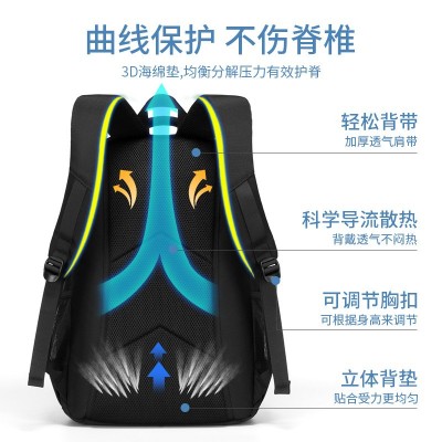 中学生书包男减负护脊初中生双肩包新款轻便防水高中生背包大容量图2