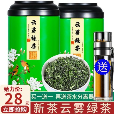 买一送一 绿茶2023新茶春茶碧螺春日照高山云雾茶叶罐装产地直销图5