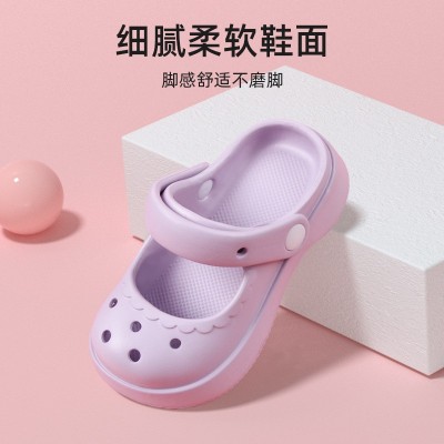 玛丽珍儿童洞洞鞋夏季女童居家外穿防滑耐磨diy厚底踩屎感eva拖鞋图4