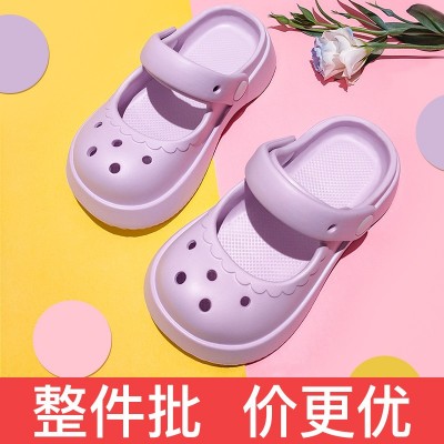 玛丽珍儿童洞洞鞋夏季女童居家外穿防滑耐磨diy厚底踩屎感eva拖鞋图5