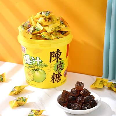 京特陈皮糖软糖喜糖散装糖爆浆糖果酸甜味夹心办公休闲零食批发图2