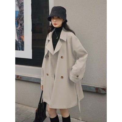 卡其色风衣女中长款2023春秋季新款韩版气质今年流行女士大衣外套图3