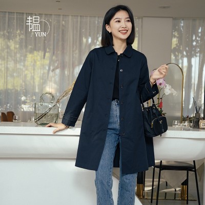 YUN韫春季时尚风衣女中长款2024新款大码休闲妈妈款春装气质外套图5