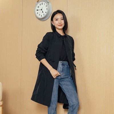 YUN韫风衣外套女2024新款英伦风气质宽松长袖显瘦中长款女士风衣图5