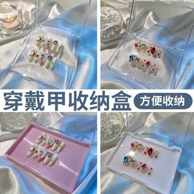 透明收纳盒子穿戴甲包装盒塑料美甲盒子翻盖美甲礼品盒图3
