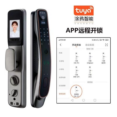 猫眼可视全自动指纹锁3D人脸识别家用防盗门锁远程联网智能锁厂家图4