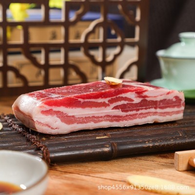 批发甄金禧五花咸肉250g非烟熏腊肉火腿无骨淡腌肉切片整块腌笃鲜图4
