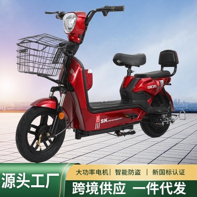 厂家新国标金鹰电动车外贸电瓶车超轻骑行两人亲子老人成人代步车图5