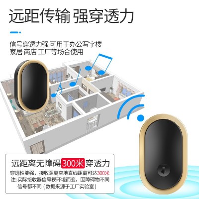 门铃无线家用一拖二远距离遥控智能门铃 防水老人小孩紧急呼叫器图3
