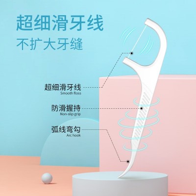 荣俏牙线独立包装 一次性牙线棒塑料剔牙线便携盒装单支牙 线批发图3