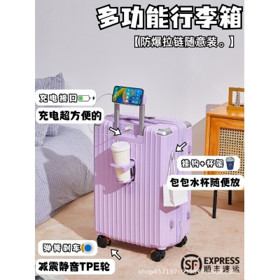 行李箱女大容量可扩展旅行箱扩容拉杆箱新款密码箱子防爆拉链箱男图3