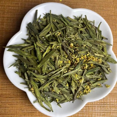 2024新茶桂花龙井出库龙井茶春绿茶桂花窨制散装茶叶批发花茶香浓图2