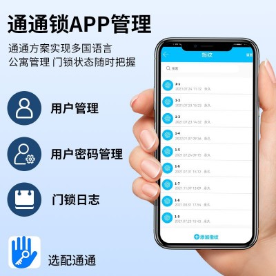 指纹锁木门办公室涂鸦智能锁家用电子刷卡锁呆锁半节锁房门密码锁图2