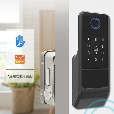 防水老式铁门指纹锁tuya涂鸦智能锁刷卡免布线电控锁牛头锁通通锁图3