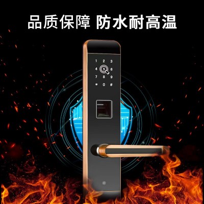 指纹密码锁 手把上提反锁 指纹快速开锁图4