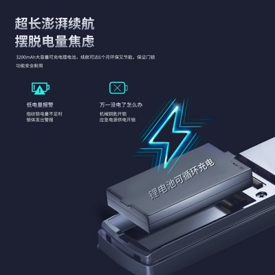 智能锁人脸识别锁指纹锁可视猫眼 自带门铃图2
