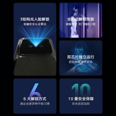 智能门锁 3D人脸识别锁密码锁 感应卡锁 可视猫眼 家用电子锁图2