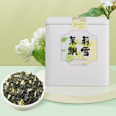 茉莉飘雪2024新茶茉莉花茶罐装浓香耐泡厂家批发电商一件代发送礼图3