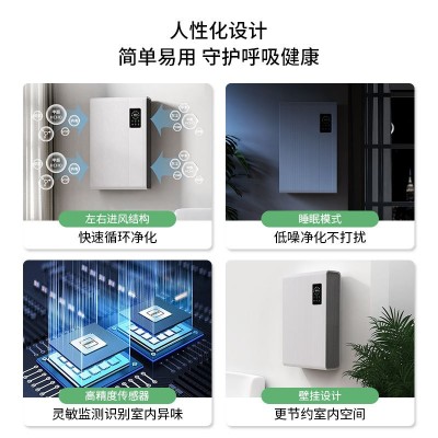 诺比克壁挂式空气净化器家用除甲醛负离子除异味紫外线杀菌消毒机图4