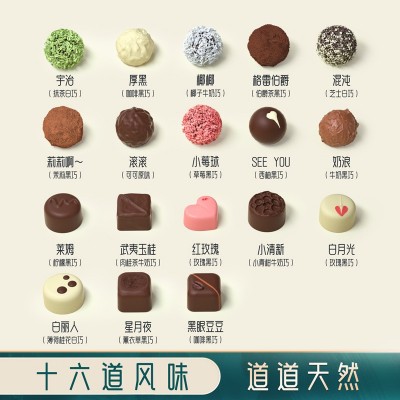【纯净配料】无蔗糖手工巧克力情人节限定礼盒装送女友高端礼物图2